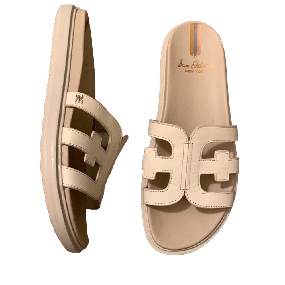 Sam Edelman Leather Sandals Valeri Ivory Slides Size 9.5 - Picture 4 of 8